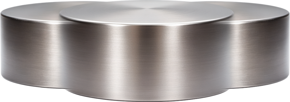 Three Polished Stainless Steel Cylinders