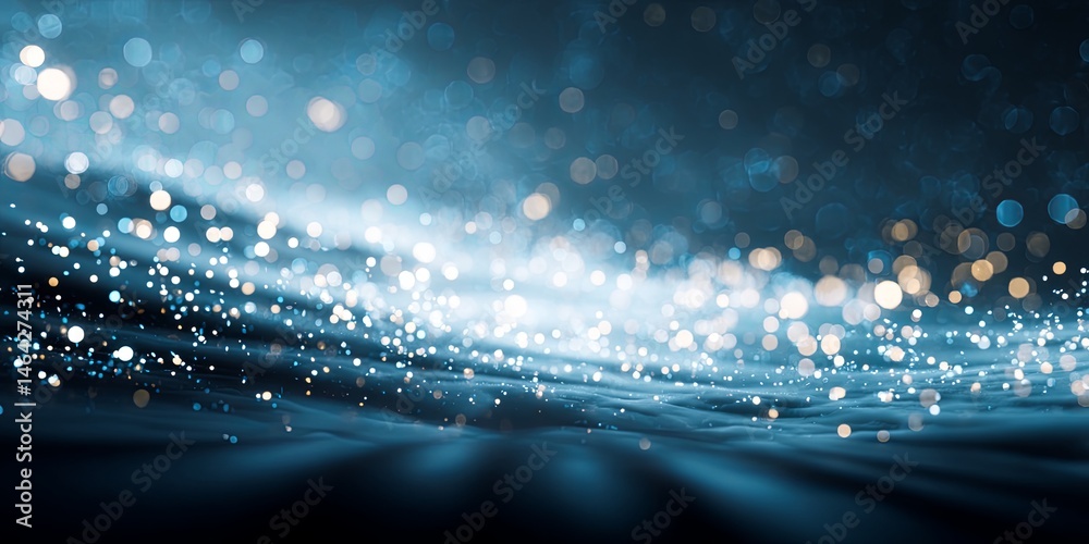 Aufkleber Luminous Blue Particles and Glowing Lights Creating a Mystical Atmosphere for Background or Screen Saver in High Resolution Quality