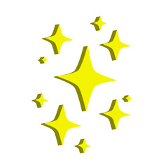 3d gold star with stars