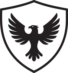 Eagle shield silhouette vector logo illustration