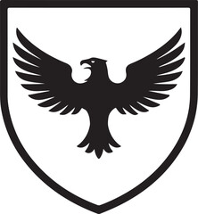 Obraz premium Eagle shield silhouette vector logo illustration