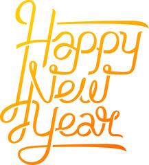 Fototapeta premium Fun and Flowing Happy New Year Typography