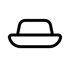 fedora hat icon with line style, perfect for user interface projects