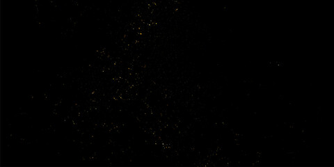 Shimmering gold parts.Gold glitter dust with stars on transparent background. Dust with gold glitter effect.