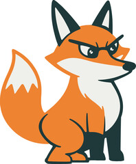 Obraz premium Mascot of cute fox with a calm and cool pose.