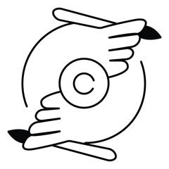 Legal Icon for Copyright and IP Rights vector icon design