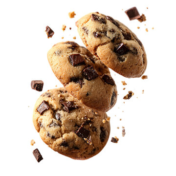 chocolate chip cookies falling png