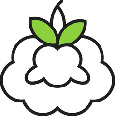 Cloudberry icon line art vector on transparent background