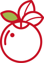 Cranberry icon line art vector on transparent background