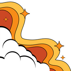 Groovy Retro Corner Frame