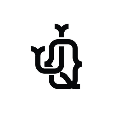 JQ monogram logo design letter text name symbol monochrome logotype alphabet character simple logo