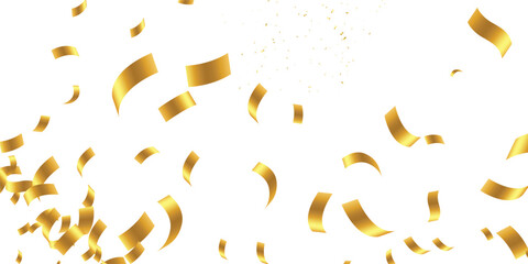 Fototapeta premium Elegant golden glitter background featuring falling confetti, shimmering particles, and radiant golden dust. Golden glitter background. Falling glitter confetti. Luxury sparkling confetti.
