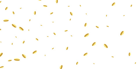 Elegant golden glitter background featuring falling confetti, shimmering particles, and radiant golden dust.  Golden glitter background. Falling glitter confetti. Luxury sparkling confetti.