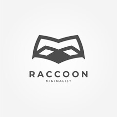 Raccoon Logo Design, minimal Raccoon bird line style, Raccoon logo design template, vector illustration
