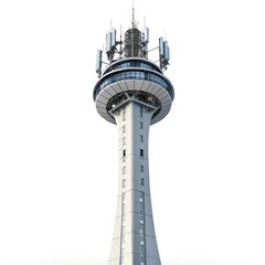 tv tower in berlin isolated on white background