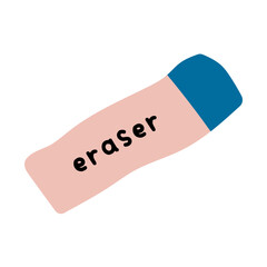 Rubber eraser in hand drawn style