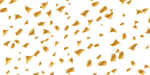 luxurious vector illustration featuring a golden glitter background with falling confetti and shimmering golden dust. Festive explosion of confetti. Gold glitter background. Golden dots.