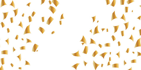 luxurious vector illustration featuring a golden glitter background with falling confetti and shimmering golden dust. Festive explosion of confetti. Gold glitter background. Golden dots.
