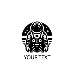 Astronaut Vector Logo Silhouette Isolated on White Background