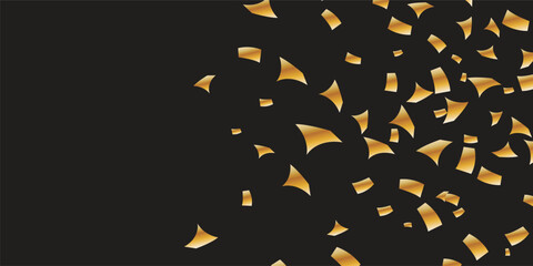 Set of Gold Glitter Texture Isolated on Black Background. Golden stardust. Amber Particles Color. Sparkles Rain. Vector Illustration, 