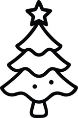 Christmas tree icon, flat icon