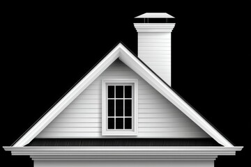Flat vector silhouette of a chimney and sloped roof with clean bold lines