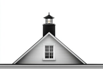 Flat vector silhouette of a chimney and sloped roof with clean bold lines