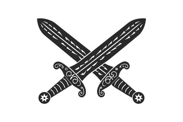 Two Crossed Swords icon silhouette vector illustration