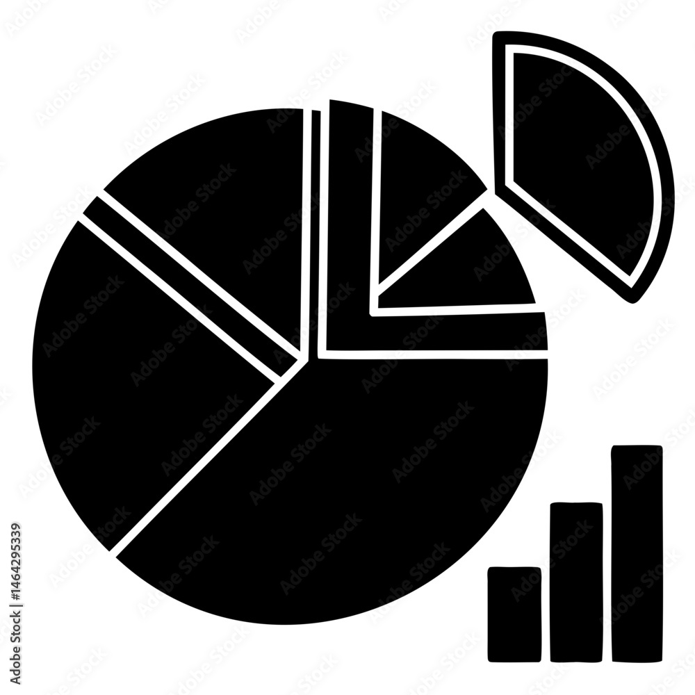 Poster pie chart and bar graph data analysis for business presentation and financial report infographic dis