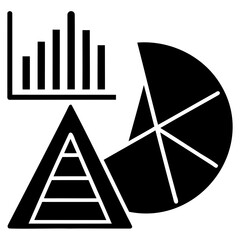 Data visualization charts and graphs for business intelligence and reporting analysis presentation design isolated on transparent background