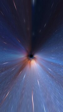 Vertical hyperspace for scientific films, screensaver universe background, 4k footage