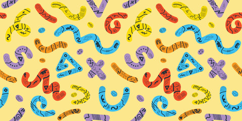 Colorful doodle background with lively lines, fun squiggles, and bright abstract patterns. Perfect for kids, party designs, and joyful creative use.
