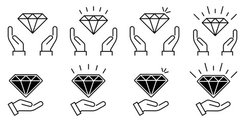 Value Concept Icon set. Value Concept symbol for web design and mobile app. Value Concept line logo. Vector illustration.