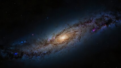 Milky Way Galaxy View on Black Background
