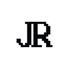 JR monogram logo design letter text name symbol monochrome logotype alphabet character simple logo