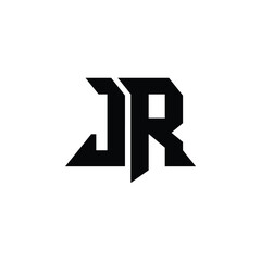 JR monogram logo design letter text name symbol monochrome logotype alphabet character simple logo