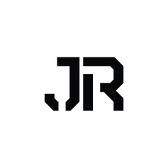 Obraz premium JR monogram logo design letter text name symbol monochrome logotype alphabet character simple logo