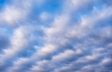 Fototapeta premium Sky clouds nature background. Stunning view of white clouds and blue sky in suuny cloudy day