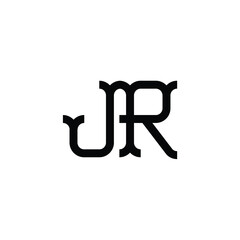 JR monogram logo design letter text name symbol monochrome logotype alphabet character simple logo