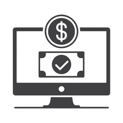  Computer screen with a dollar icon
