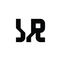 Obraz premium JR monogram logo design letter text name symbol monochrome logotype alphabet character simple logo