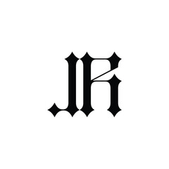 JR monogram logo design letter text name symbol monochrome logotype alphabet character simple logo