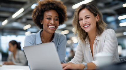 Women Collaborating in Modern Office Environment