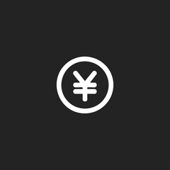 Fototapeta premium Chinese currency yen icon logo flat vector design