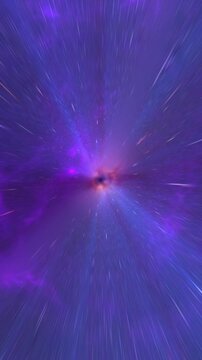 Vertical hyperspace for scientific films, screensaver universe background, 4k footage