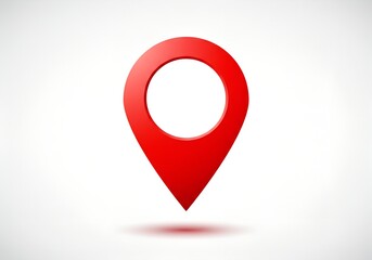 Bright red 3d location pin icon showing navigation and digital mapping concepts