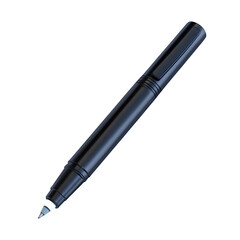 Sleek, black writing instrument displayed in a close-up perspective, featuring a contemporary design.