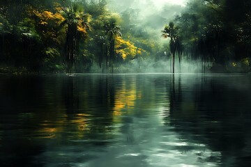 Mystical reflections of a tranquil jungle
