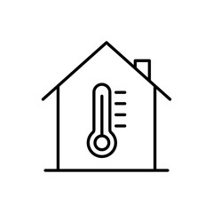 Passive insulation icon with editable stroke for temperature stability and energy conservation in buildings