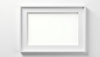 Fototapeta premium Clean white square frame, isolated on white background, elegant, branding